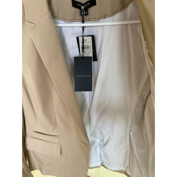 Ann Taylor Blazer NWT Tan Size 10 Cotton Sheen with Stretch - Picture 8 of 8